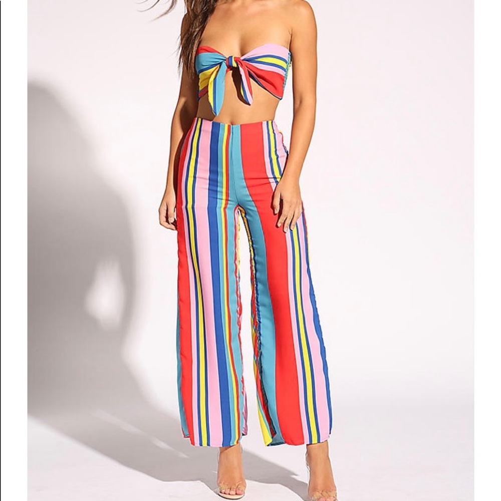 rainbow striped set